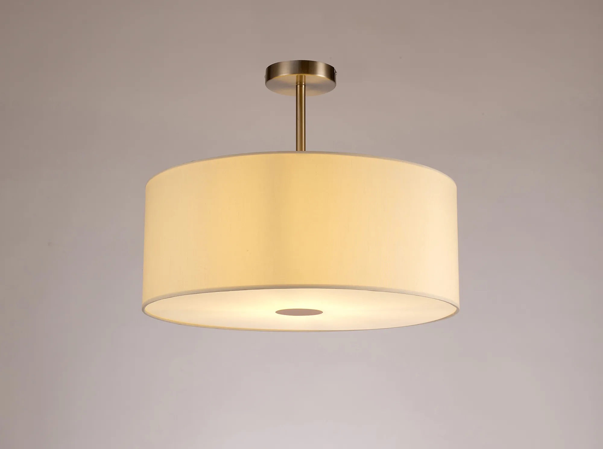 Baymont 50cm Semi Flush 1 Light Satin Nickel, Ivory Pearl, Frosted Diffuser DK0263  Deco Baymont SN IV